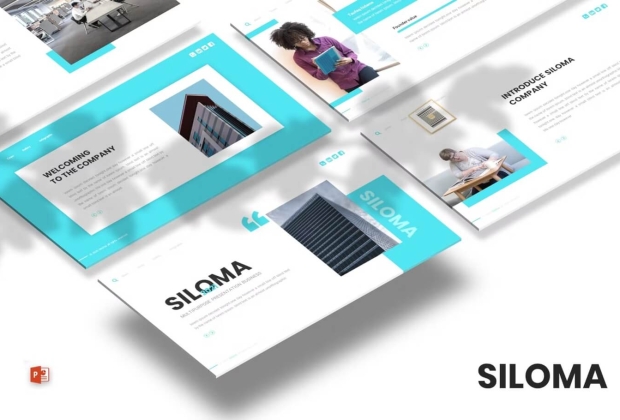 Siloma-蓝色多用途演示PowerPoint模板