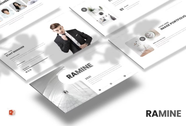 Ramine-简约大气的公司PowerPoint模板