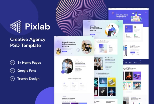 Pixlab-创意机构 PSD 网页模板