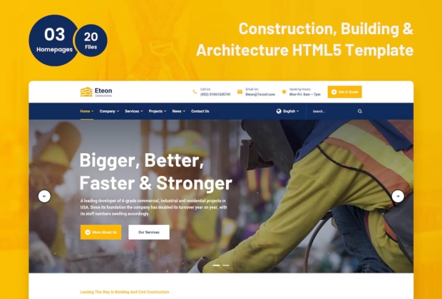 Eteon - 建筑和建筑 HTML5 模板