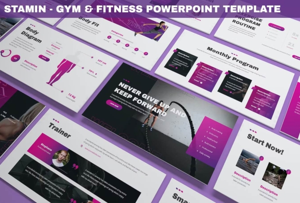 Stamin-健身房和健身PowerPoint模板