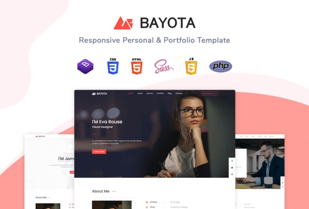 Bayota - 响应式个人和作品集HTML模板