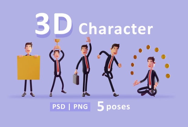 商人3D插画