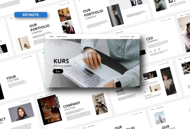 Kurs - 简约大气多用途公司演示 Keynote模板