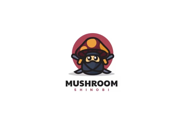 蘑菇忍者吉祥物卡通标志