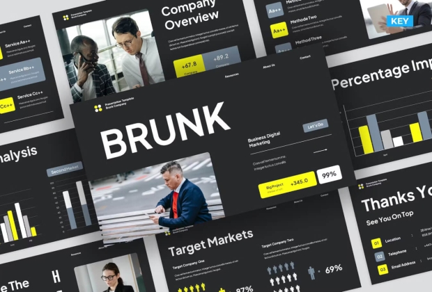 Brunk - 创意商业主题演讲模板
