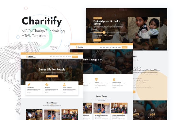 Charitify - 非政府组织/慈善机构/筹款 HTML 模板