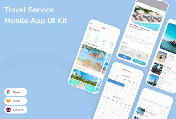 旅游服务移动应用程序 UI 套件