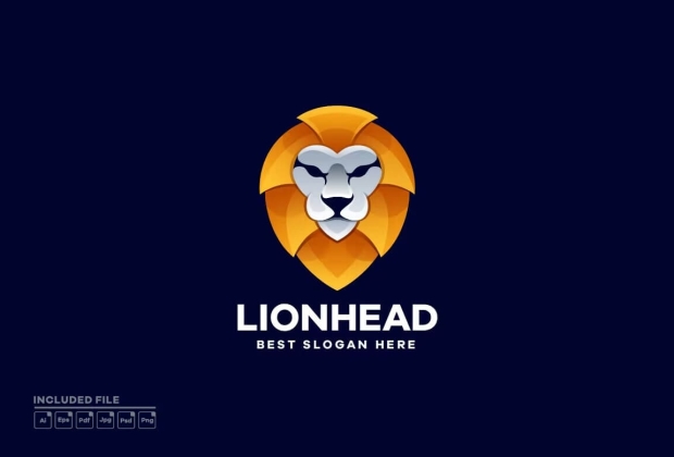 狮子插图标志素材