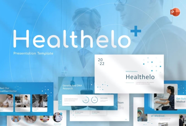 Healthelo-蓝色医疗 PowerPoint 模板