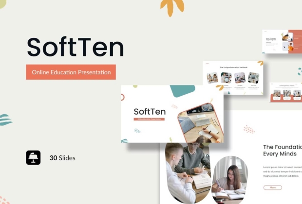 Soften-在线教育演示主题演讲PPT模板