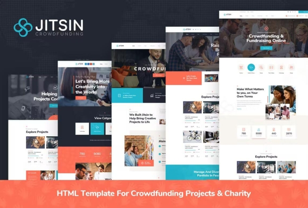 Jitsin-用于众筹项目和慈善机构的 HTML模板