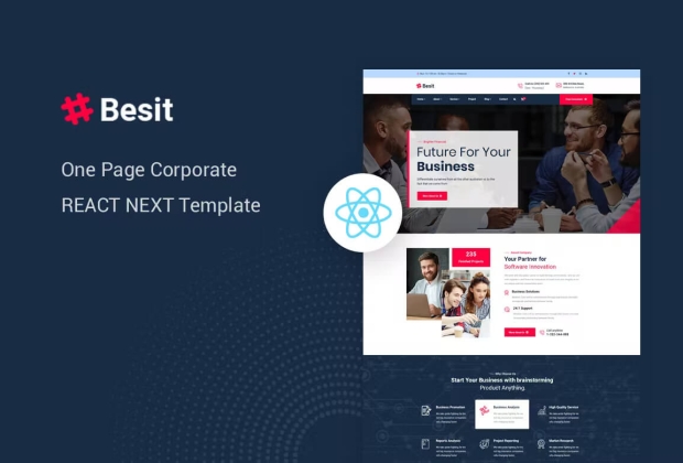 Besit-React Next 公司页面HTML模板