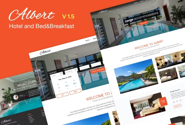 Albert - 酒店和住宿加早餐旅馆 HTML模板