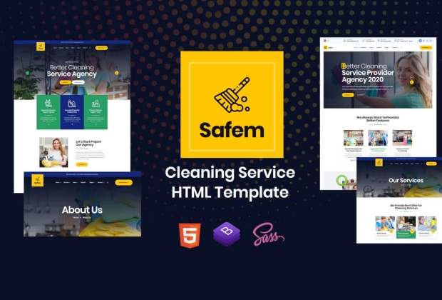 Safem - 清洁服务的 HTML 模板