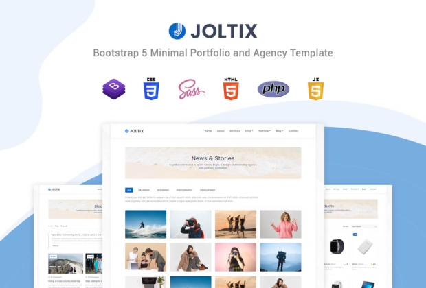 Joltix - 最小投资组合和代理 HTML模板