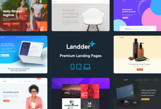 Landder+ – 潜在客户生成 HTML 登陆页面