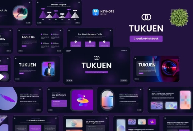 Tukuen - Creative Pitch Deck 主题演讲 Keynote模板