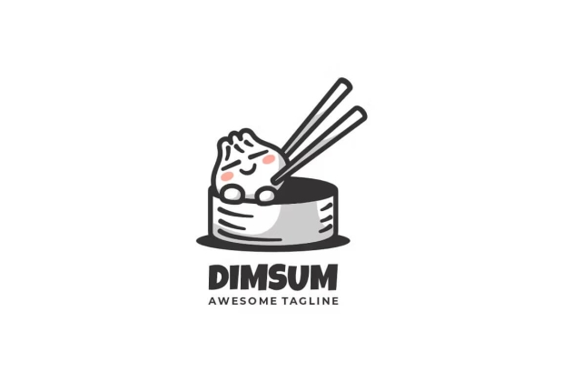 Dimsum 吉祥物卡通标志