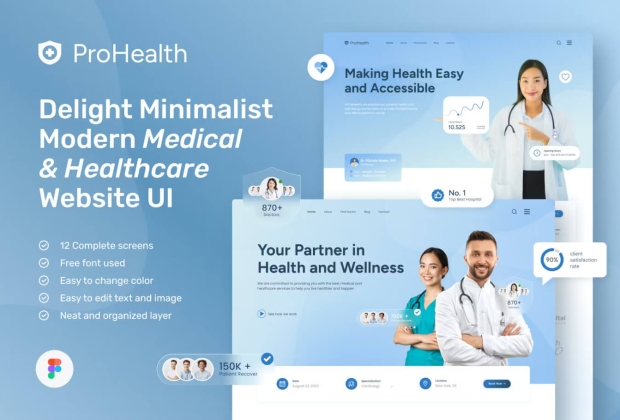 ProHealth – 医疗保健网站设计