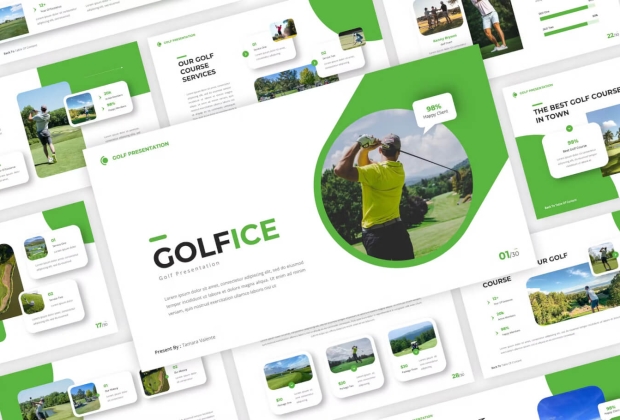 Golfice - 高尔夫 PowerPoint 模板