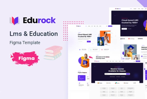 Edurock - LMS 和教育课程 Figma 模板