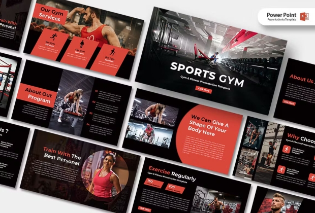 运动健身房 - PowerPoint 模板