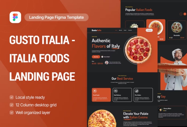 Gusto Italia - 意大利食品登陆页面