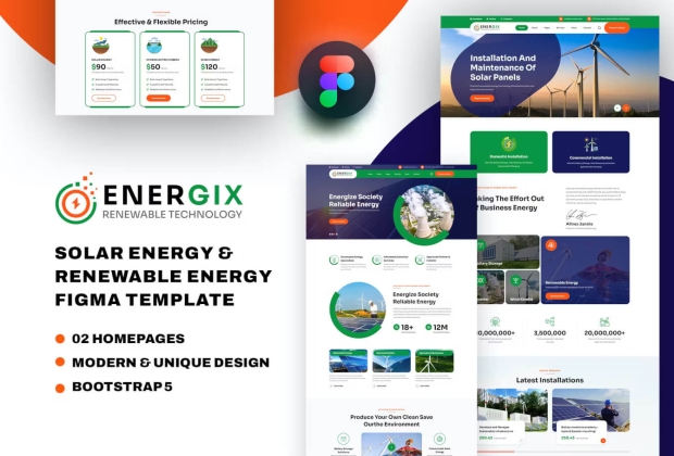 Energix - 太阳能 Figma 模板