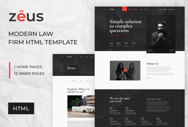 Zeus - 律师和律师事务所 HTML 模板