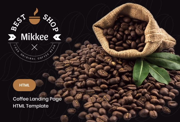 Mikkee - 咖啡登陆页面 HTML 模板
