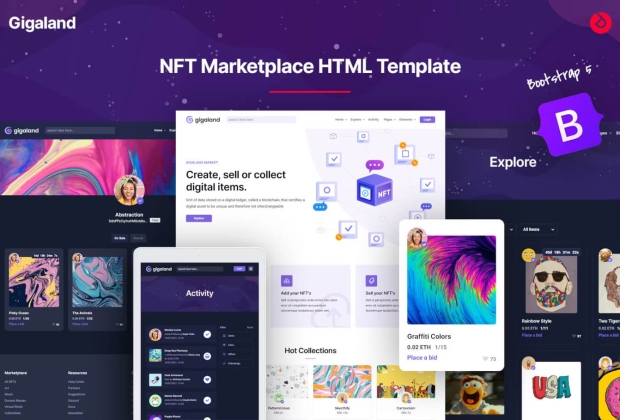 Gigaland - NFT 市场 HTML 模板
