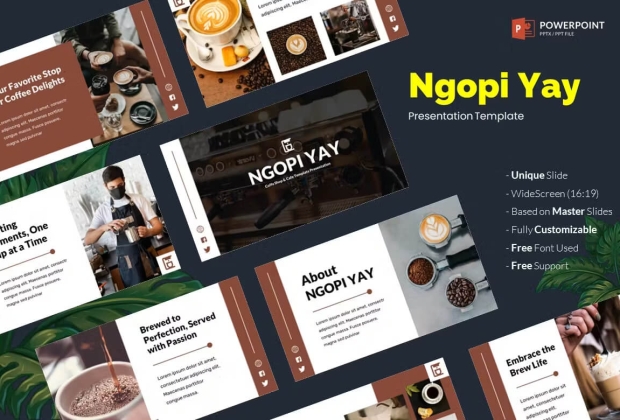 Ngopiyay - 咖啡厅和咖啡馆 Powerpoint 模板