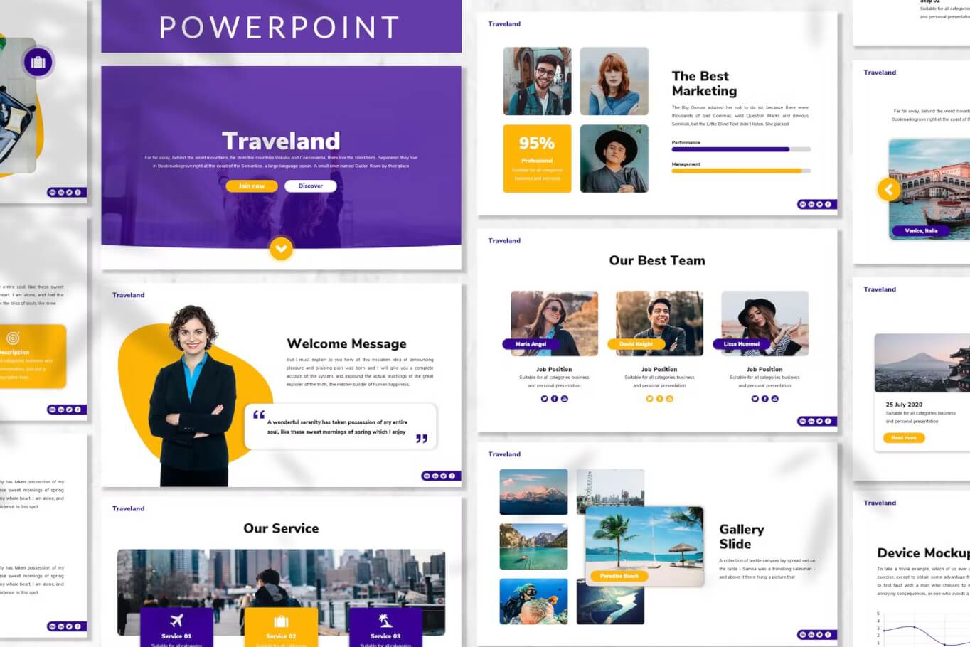 Traveland-商务蓝色PowerPoint模板