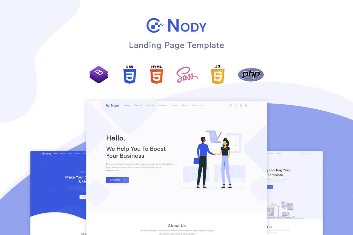 Nody - 着陆页HTML模板
