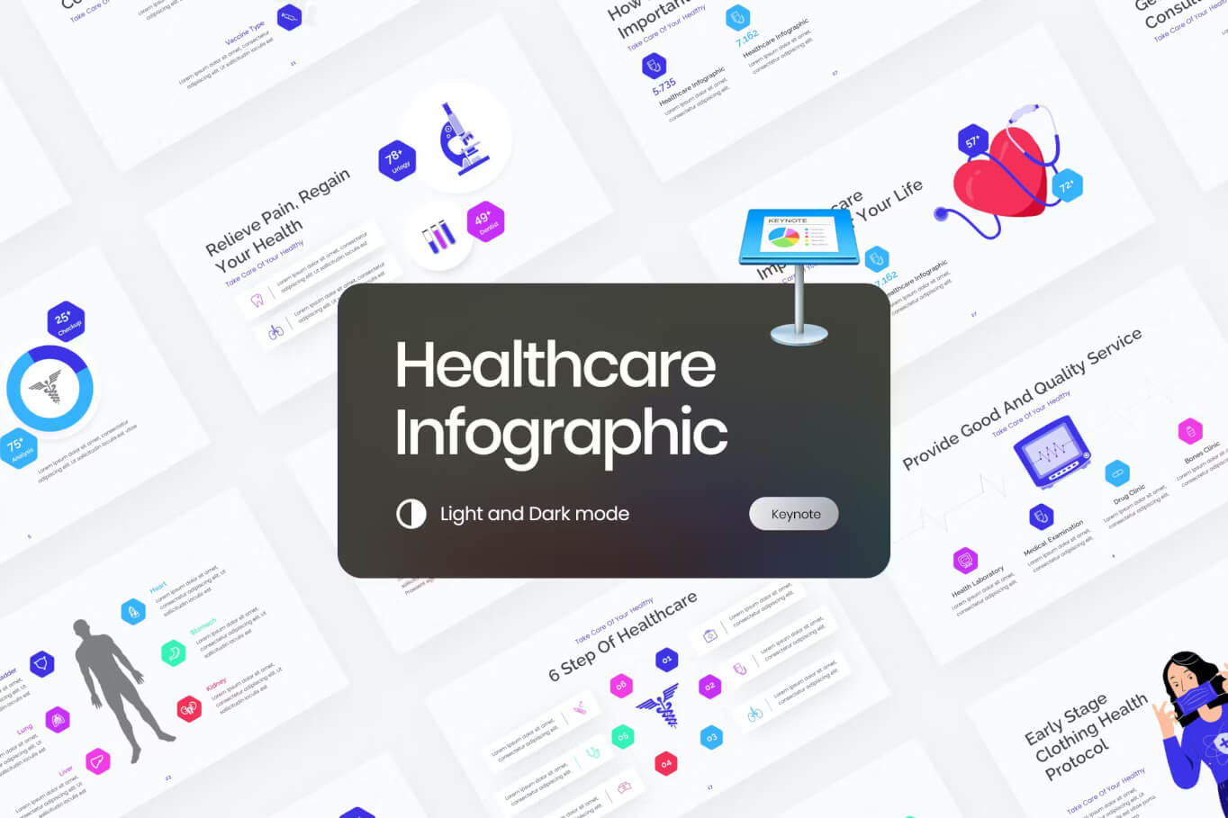 医疗保健信息图主题 Keynote模板