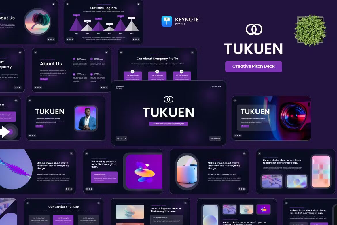 Tukuen - Creative Pitch Deck 主题演讲 Keynote模板