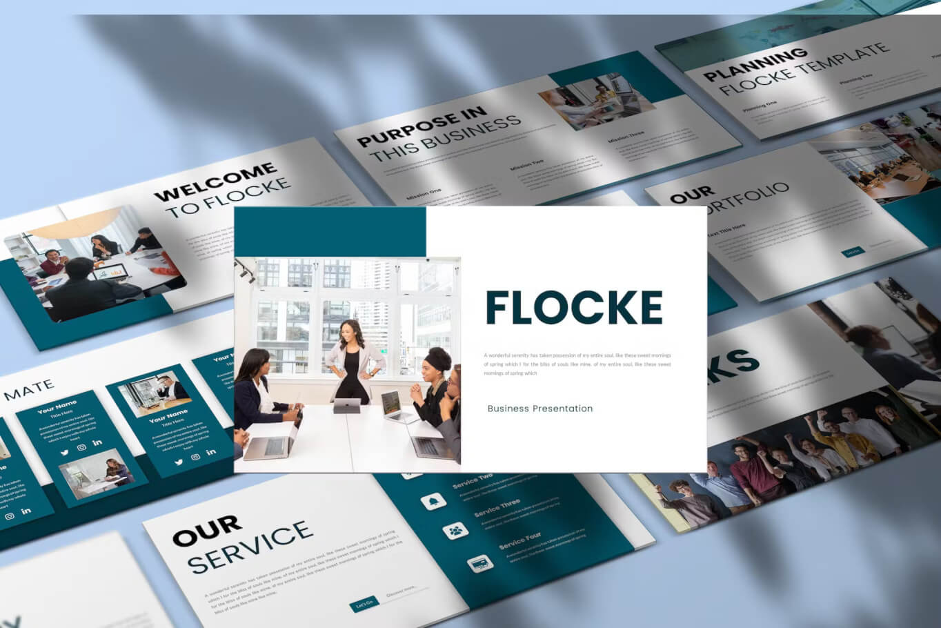 Flocke - 业务演示文稿 PowerPoint 模板