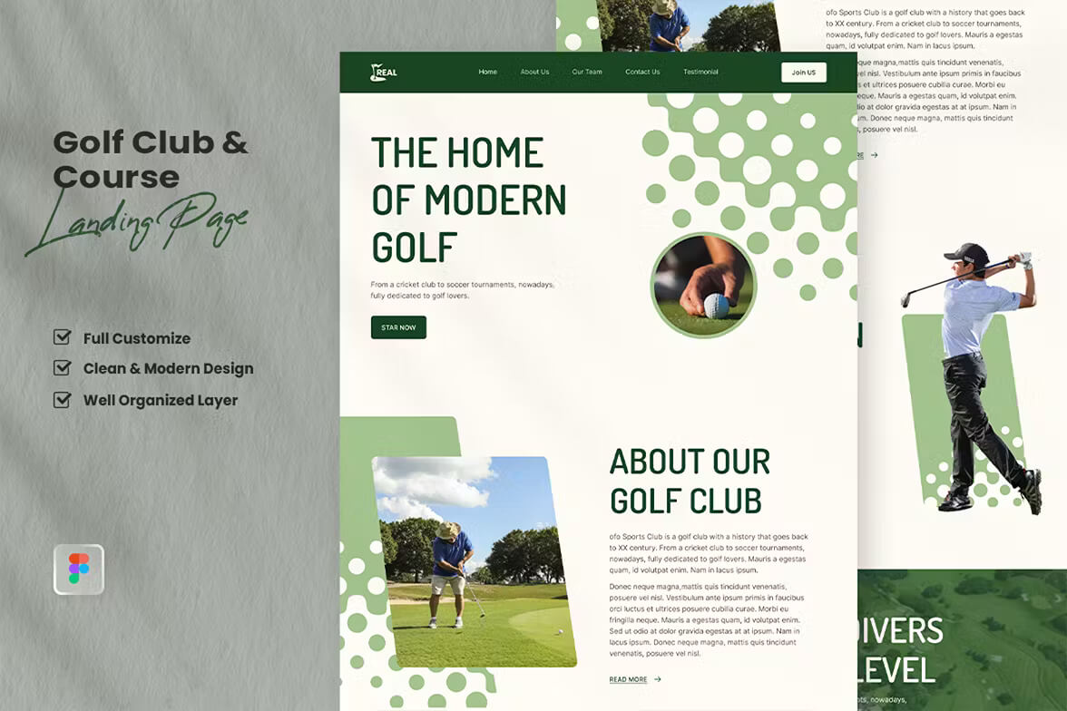高尔夫俱乐部登陆页面