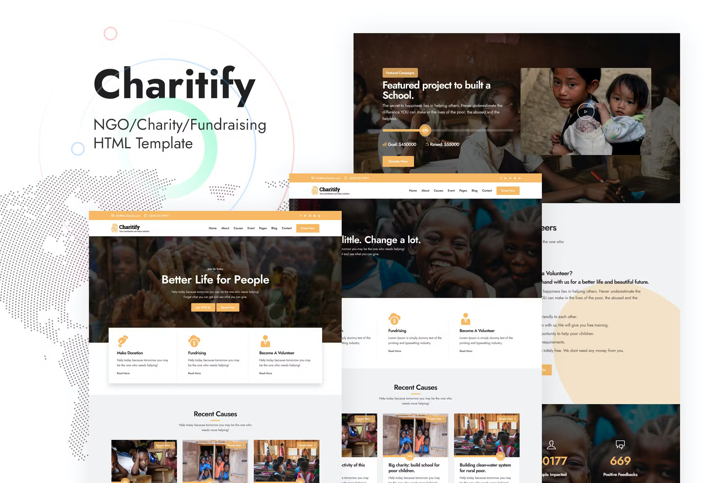 Charitify - 非政府组织/慈善机构/筹款 HTML 模板