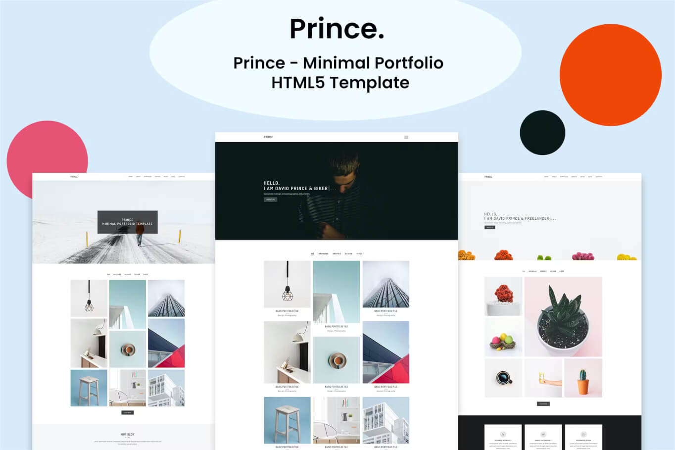 Prince - 最小作品集 HTML5 模板