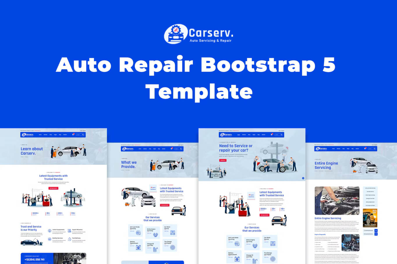 Carserv - 汽车维修 Bootstrap 5 模板