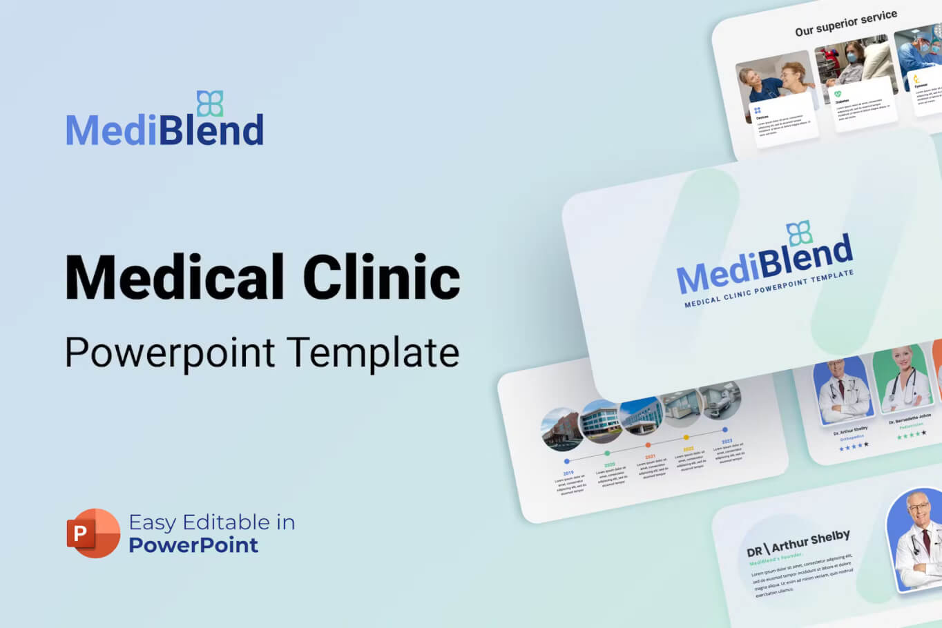 MediBlend - 医疗诊所 PowerPoint 模板