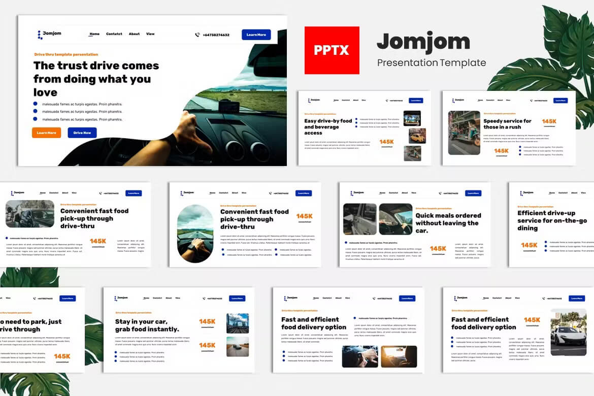 Jomjom - 驾驶学校 Powerpoint 模板