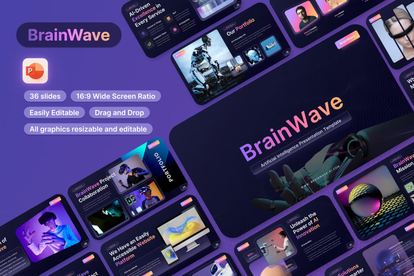 BrainWave – 人工智能 AI Powerpoint 模板