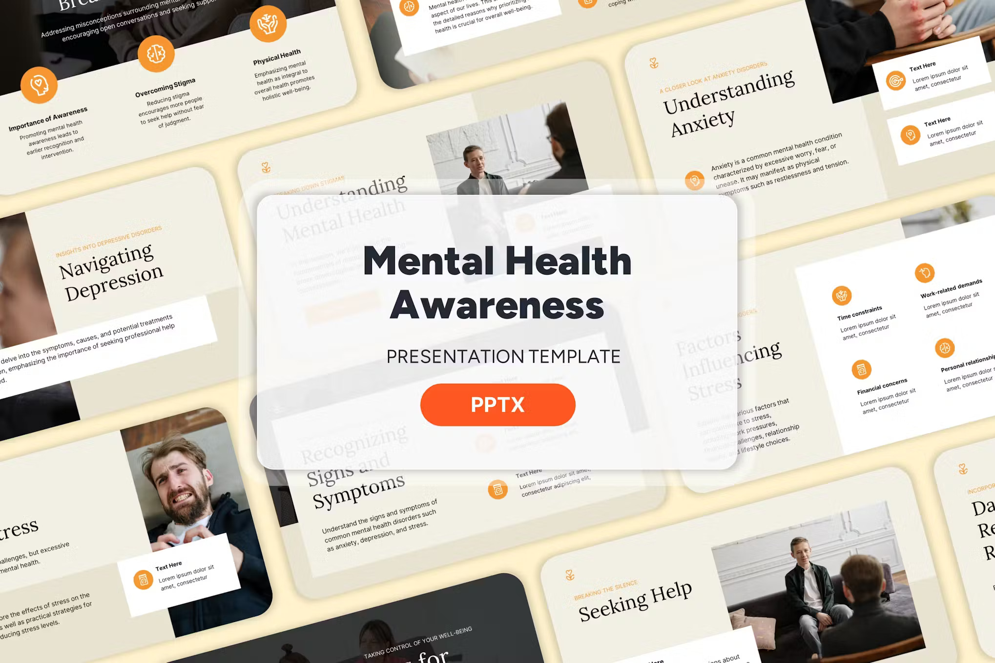 心理健康意识 - Powerpoint 模板