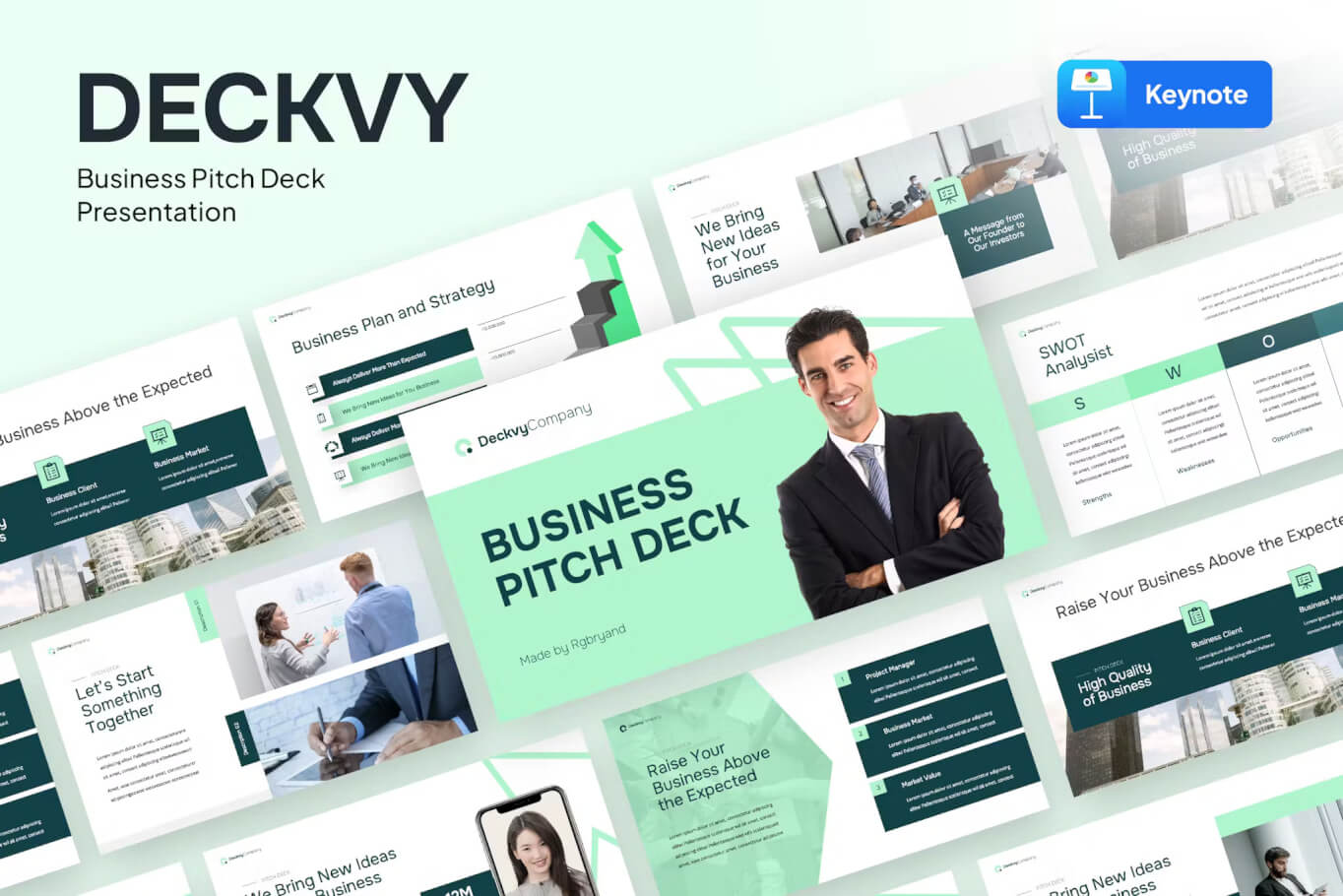 Deckvy - 商业宣传材料主题演讲模板