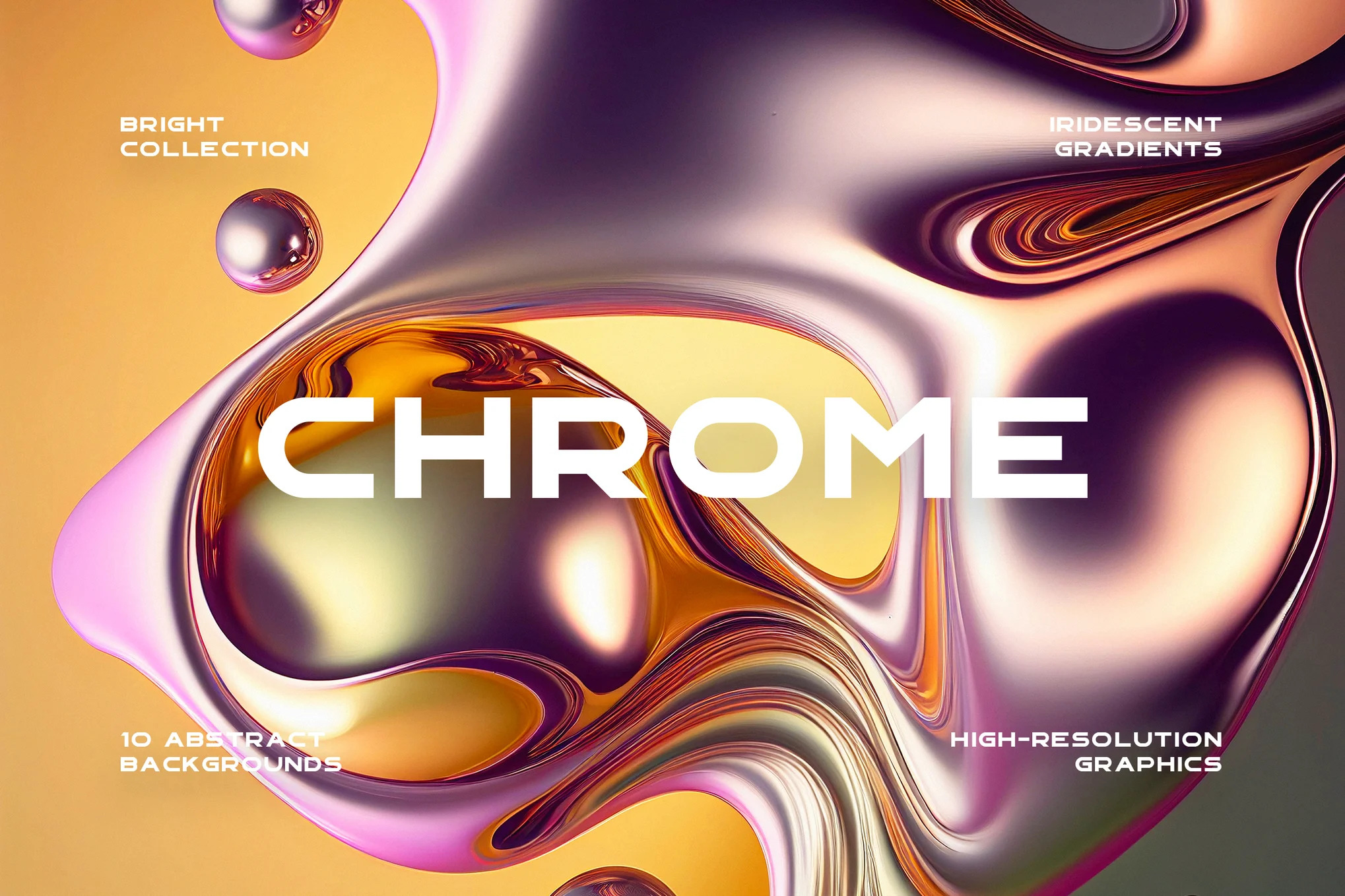 带有液体渐变的 Chrome 背景