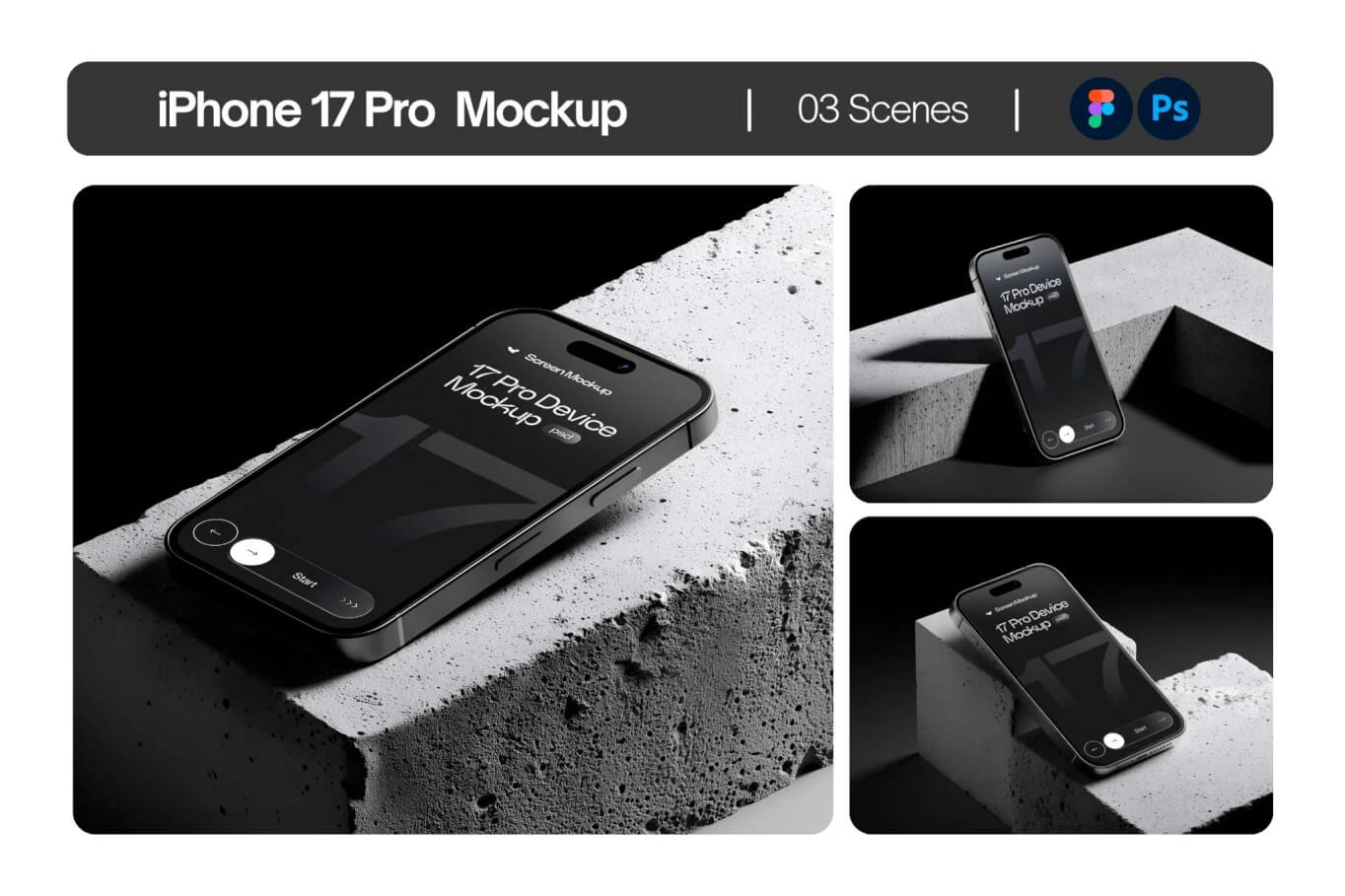 iPhone 17 Pro 智能手机屏幕模型套装