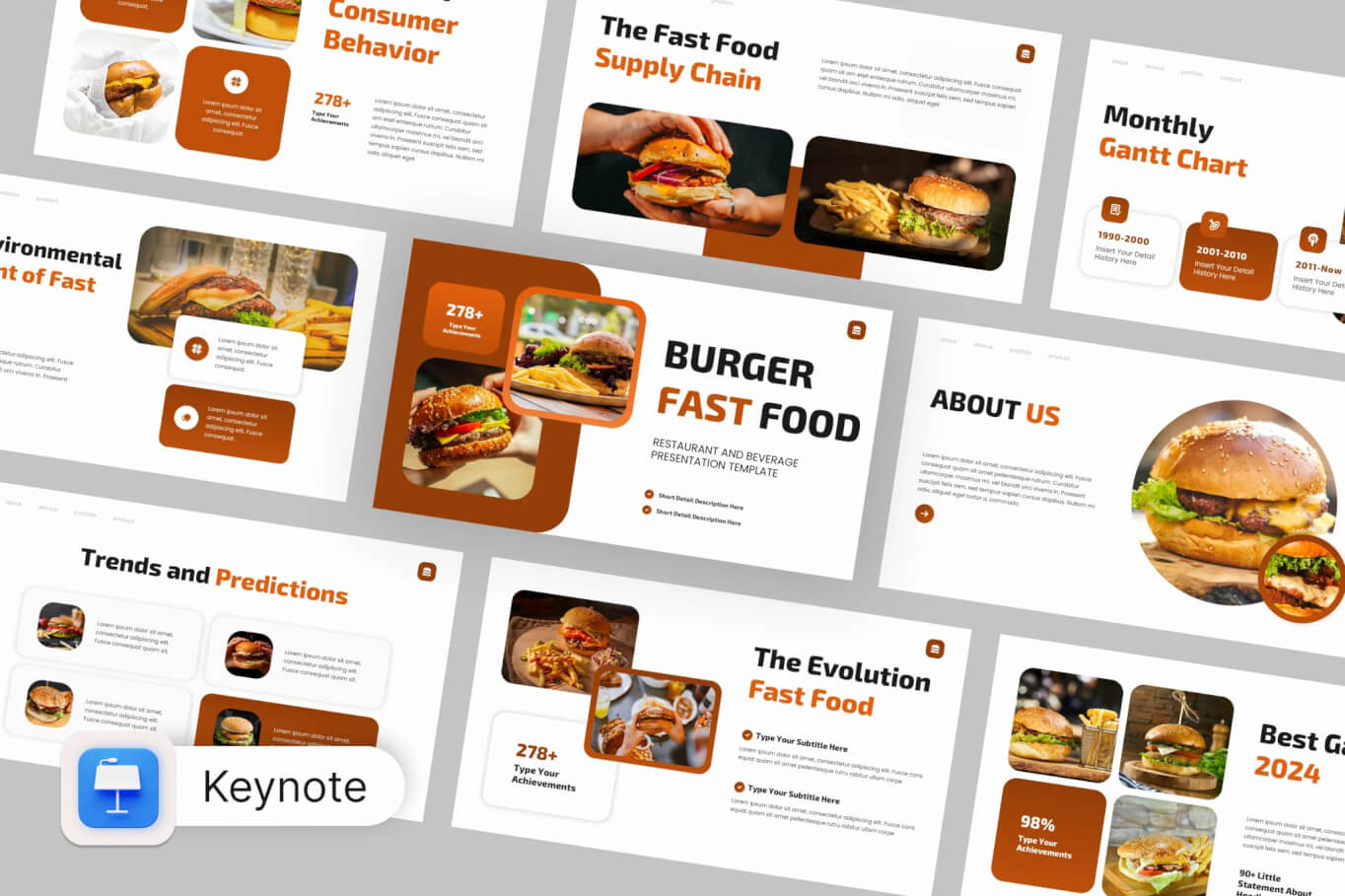Bunzio 快餐主题演讲Keynote模板